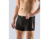 GINA pánské boxerky s kratší nohavičkou, kratší nohavička, šité, s potiskem 73079P - černá červená 54/56