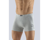 GINA pánské boxerky s kratší nohavičkou, kratší nohavička, šité, s potiskem 73092P - sv. šedá černá 46/48