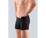 GINA pánské boxerky s kratší nohavičkou, kratší nohavička, šité, s potiskem  73103P  - černá červená 50/52