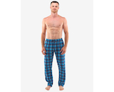GINA pánské kalhoty dlouhé pyžamové pánské, šité, klasické, s potiskem Pyžama 2022 79141P  - měsíc lékořice XXL