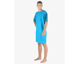 GINA pánské košile noční pánská krátký rukáv, šité, s potiskem Pyžama 2023 79162P  - dunaj lékořice XXL