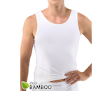 GINA pánské nátělník, širší ramínka, bezešvé Eco Bamboo 58008P  - bílá  M/L