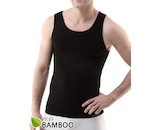 GINA pánské nátělník, širší ramínka, bezešvé, jednobarevné Eco Bamboo 58008P  - černá  L/XL
