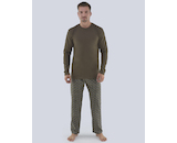 GINA pánské pyžamo dlouhé pánské, šité, s potiskem Pyžama 2019 79081P  - melta černá M