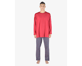 GINA pánské pyžamo dlouhé pánské, šité, s potiskem Pyžama 2023 79155P  - martini tm. šedá L