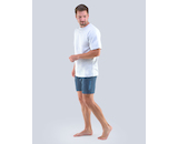 GINA pánské pyžamo krátké pánské, šité, s potiskem, jednobarevné Pyžama 2020 79102P  - sv. šedá tm. šedá L
