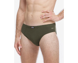 GINA pánské slipy nadměrné, šité, s potiskem 71138P - lahvová šedozelená 66/68