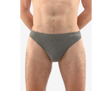 GINA pánské slipy, úzký bok, bezešvé, jednobarevné Eco Bamboo 50004P - šedá bílá S/M