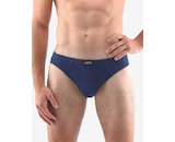 GINA pánské slipy s úzkým bokem, úzký bok, šité, jednobarevné 70047P - lékořice 50/52