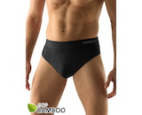 GINA pánské slipy širší bok, bezešvé, jednobarevné Eco Bamboo 51004P - černá M/L