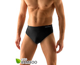 GINA pánské slipy širší bok, bezešvé, jednobarevné Eco Bamboo 51004P - černá S/M