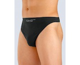 GINA pánské tanga pánská, úzký bok, bezešvé, jednobarevné Bamboo PureLine 52002P  - černá  L/XL