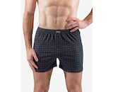 GINA pánské trenky volné nadměrné, šité, s potiskem 75208P - černá atlantic 62/64