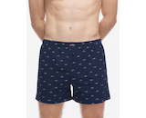 GINA pánské trenky volné, šité, s potiskem  75216P  - lékořice tm. tyrkysová 54/56