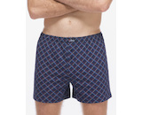 GINA pánské trenky volné, šité, s potiskem  75218P  - lékořice šedá 54/56