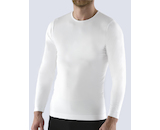 GINA pánské tričko s dlouhým rukávem, dlouhý rukáv, bezešvé, jednobarevné Bamboo Soft 58010P  - bílá  M/L