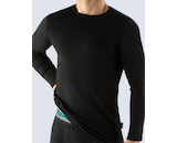 GINA pánské tričko s dlouhým rukávem, dlouhý rukáv, šité, jednobarevné  78003P  - černá  XXL