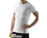 GINA pánské tričko s krátkým rukávem, krátký rukáv, bezešvé Eco Bamboo 58006P  - bílá  L/XL