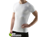GINA pánské tričko s krátkým rukávem, krátký rukáv, bezešvé, jednobarevné Eco Bamboo 58006P  - bílá  S/M