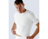 GINA pánské tričko s krátkým rukávem, krátký rukáv, bezešvé, jednobarevné Bamboo PureLine 58003P  - bílá  S/M