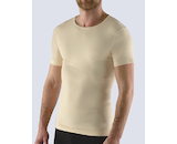 GINA pánské tričko s krátkým rukávem, krátký rukáv, bezešvé, jednobarevné Bamboo Soft 58009P  - tělová  L/XL