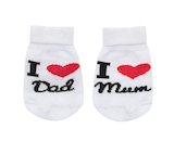 Kojenecké bavlněné ponožky New Baby I Love Mum and Dad bílé