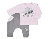 Kojenecké bavlněné tepláčky a tričko Koala Birdy růžové