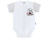 Kojenecké celorozepínací body s krátkým rukávem New Baby Panda