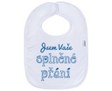 Kojenecký bavlněný bryndák New Baby Jsem Vaše splněné přání modrý