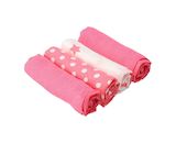 Látkové bavlněné pleny New Baby Softy s potiskem 70 x 70 cm 4 ks růžovo-bílé