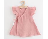 Letní kojenecké mušelínové šaty New Baby Soft dress růžová