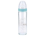 Skleněná kojenecká láhev NUK New Classic 240 ml modrá