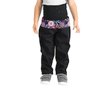 Unuo, Batolecí softshellové kalhoty s fleecem Basic, Černá, Kouzelné květiny Velikost: 92/98