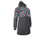 Unuo, Dámský softshellový kabát s fleecem Street, Žíhaná Antracitová, Květinky Velikost: XS