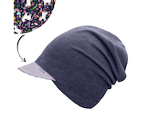 Unuo, Dětská čepice z teplákoviny s reflexním kšiltem Homeless, Jeans temný, Jednorožci Velikost: M (49 - 52 cm)