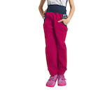 Unuo, Dětské softshellové kalhoty bez zateplení Basic, Tm. Růžová Malinová, Květinky Velikost: 104/110