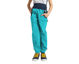 Unuo, Dětské softshellové kalhoty s fleecem Basic, Sv. Smaragdová, Pejsci Velikost: 104/110