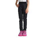 Unuo, Dětské softshellové kalhoty s fleecem pružné Sporty, Černá Velikost: 104/110