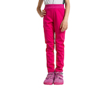 Unuo, Dětské softshellové kalhoty s fleecem pružné Sporty, Fuchsiová Velikost: 128/134