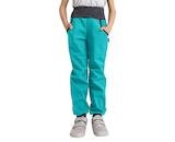 Unuo, Dětské softshellové kalhoty s fleecem Street, Sv. Smaragdová Velikost: 104/110