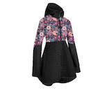 Unuo, Dívčí softshellový kabát s fleecem Romantico, Černá, Kouzelné květiny Velikost: 110/116