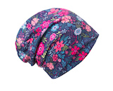 unuo fleecová čepice Květinky (Fleece cap, flowers) Velikost (Size): XS (42 - 44 cm)