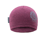 unuo teplákovinová čepice Růžový melír + REFLEXNÍ KVĚTINKA (warmer cotton cap, pink melange) Velikost (Size): XS (42 - 44 cm)
