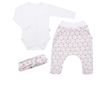 3-dílná bavlněná kojenecká souprava New Baby Kiddy bílo-růžová - Bílá