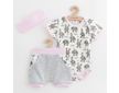 3-dílná letní bavlněná souprava New Baby Perfect Summer cute bunny - šedá