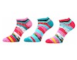 3x Dámské kotníkové ponožky Piki (Bo66) - růžovo-tyrkysová