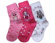 3x ponožky Design socks (DEKL 80) - bílo-růžová