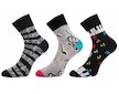 Dámské ponožky Boma Ivana, 3 páry (Bo4421) - šedo-černá