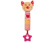 Dětská pískací plyšová hračka s kousátkem Baby Mix kočka - Červená
