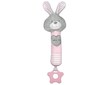 Dětská pískací plyšová hračka s kousátkem Baby Mix králík růžový - Růžová